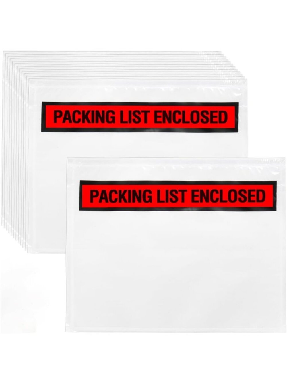 500 Pack Clear Packing List Envelopes - Adhesive Shipping Label Sleeves, Top